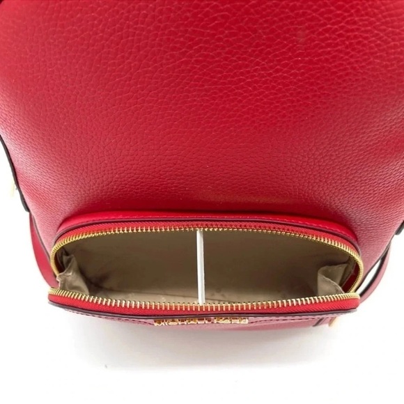 Michael Kors Medium Jaycee Backpack Red/Gold - Picture 9 of 13